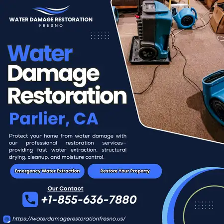 Drying equipment set up for water damage restoration in Parlier, CA